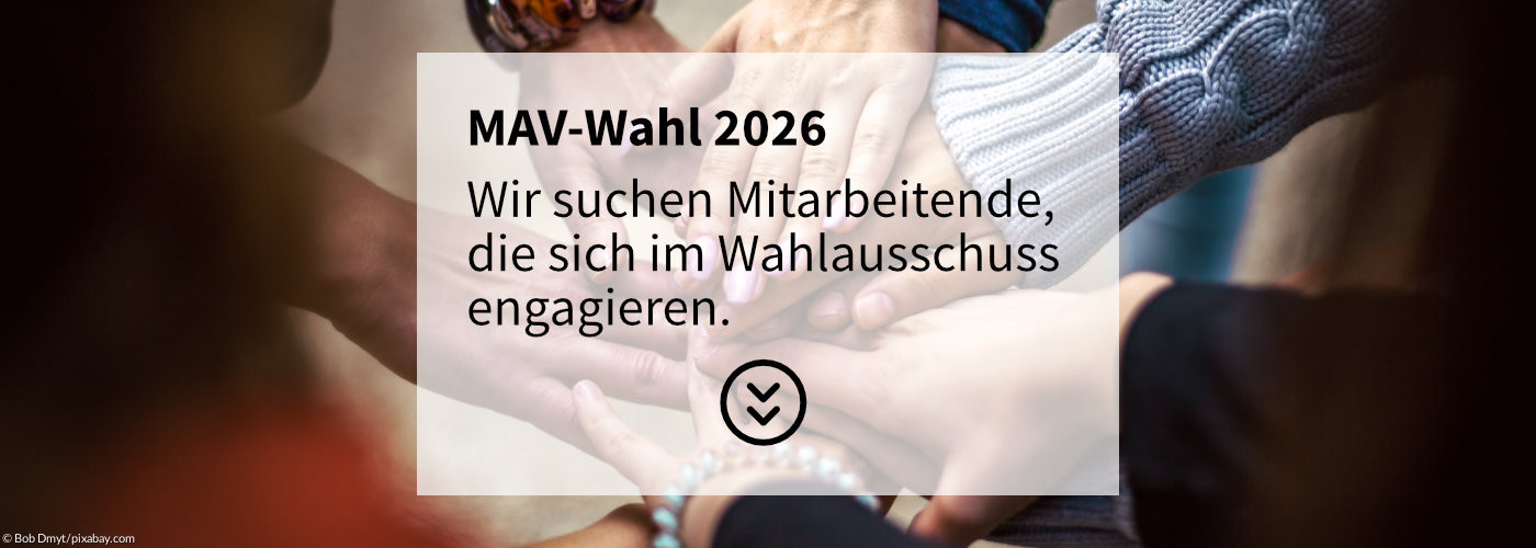 Gemeinsame Mitarbeitervertretung im Dekanat Weilheim: Symbolbild Hände, Ausdruck für Gemeinschaft und Team