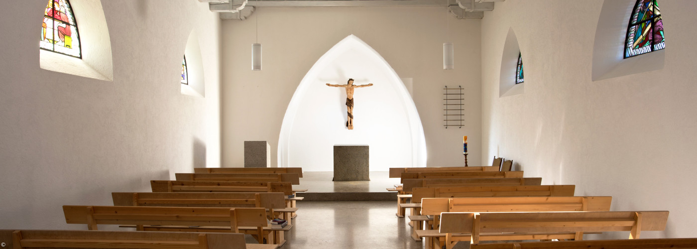 Kirchenraum der Kreuzkirche in Oberammergau