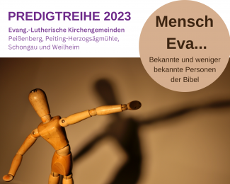 Titelbild der Predigtreihe "Mensch Eva ... Bekannte und weniger Bekannte Personen der Bibel" - Holzfigur